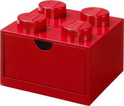4 Noppen Aufbewahrungsbox mit Schubfächern - Rot bei Amazon bestellen