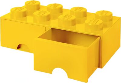 8 Noppen Aufbewahrungsbox mit Schubfächern - Gelb bei Amazon bestellen