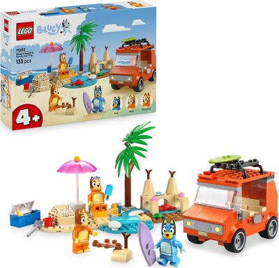 Alle Details zum LEGO-Set Blueys Strandausflug und ähnlichen Sets