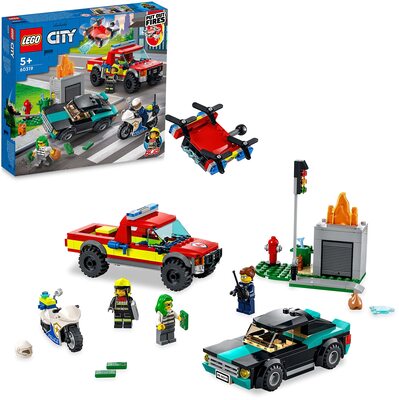 Alle Details zum LEGO-Set Löscheinsatz und Verfolgungsjagd und ähnlichen Sets